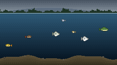 Stormy Lake in Tap Fishing, pixel art