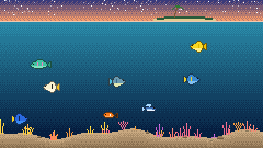 Reef at Dusk in Tap Fishing, pixel art